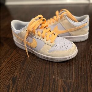 Nike Dunk Low - Pale ivory, melon tint. ☁️ print - boys 5, women’s 6.5